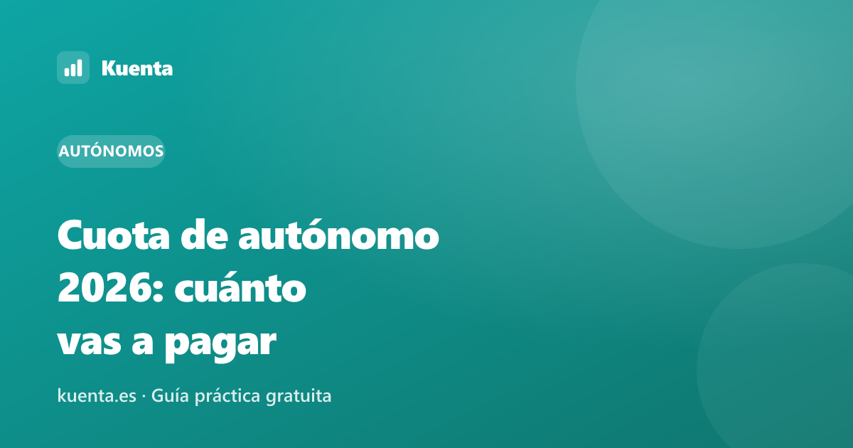 Cuota de autónomo 2026: cómo se calcula según tus ingresos